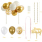 Beishida 5 Inch 10Pcs Balloon Cloud Cake Topper White Gold Happy Birthday Cake Toppers Mini Balloon Cake Topper Garland With Hap