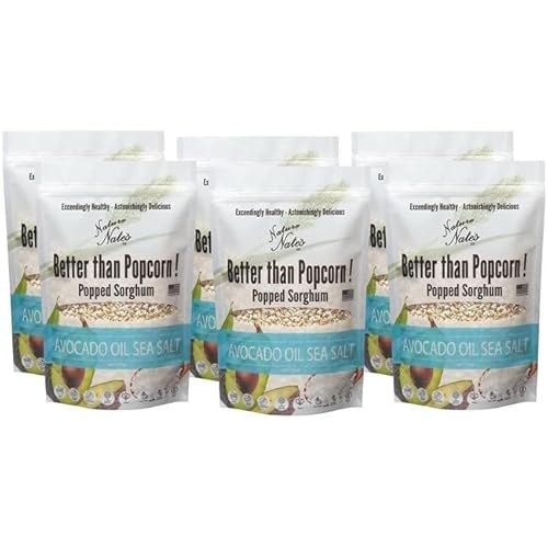 Nature Nates Popped Sorghum, Avocado Oil Sea Salt - Sorghum, Keto & Gluten Free, Healthy Snacks, Better Than Popcorn, Made in US