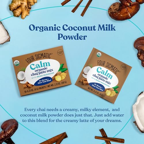 Chai Latte By Four Sigmatic | Organic Instant Chai Latte With Turkey Tail, Reishi Mushrooms & Coconut Milk Powder | Supports Gut