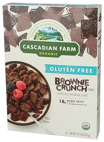 Cascadian Farm Organic Brownie Crunch Cereal, Gluten Free, Non GMO, 12.4 Ounces (Pack Of 12)