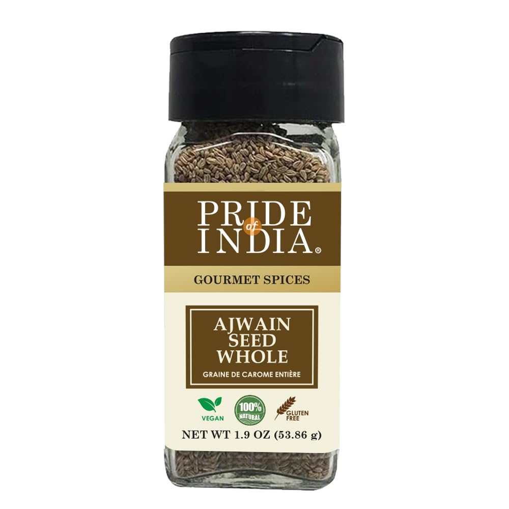 Pride Of India - Ajwain Seed Whole - Gourmet Carom Seeds - Flavoring Agent For Savory Dishes - Aromatic & Nutrient-Dense - Easy