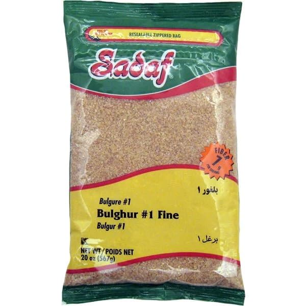 Sadaf Bulghur #1 Fine - 20 Oz Resealable Bag - Kosher Bulgur Wheat for Cooking & Middle Eastern Cuisine