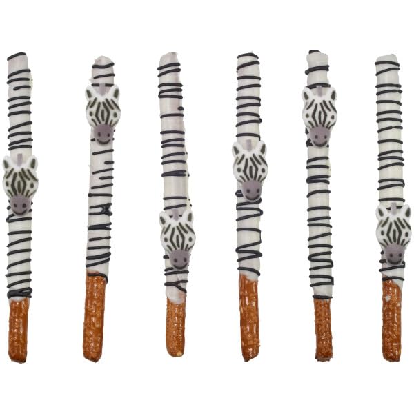 Jungle Zoo Animals - Monkey, Lion, Zebra And Elephant Edible Sugar Cake Toppers, 12 Count