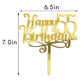 Happy 00Th Birthday Cake Topper, 00 Birthday Party Cake Decorations (Acrylic Gold, 55Th)
