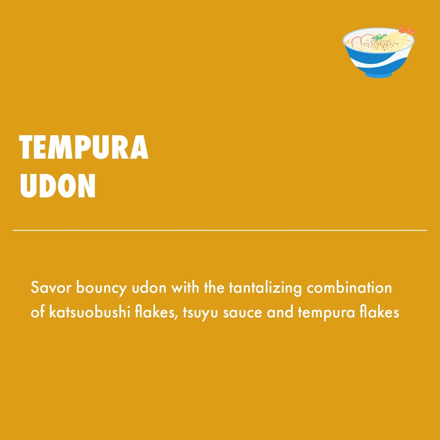 Surasang Tempura Flavor Udon Bowl, 7.87 Ounce, Pack of 6, Instant Noodle Soup