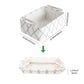 Lufofox Decorative Collapsible Rectangular Fabric Storage Bin Organizer Basket With Wooden Handles For Clothes Storage,154X106X5
