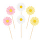 36 Pcs Daisy Cupcake Toppers, Pink Flower Cake Topper, Daisy Cake Decorations Toothpicks Chrysanthemum Cupcake Toppers, Spring D