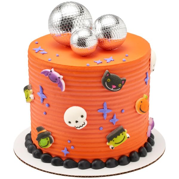 Skull, Pumpkin, Bat, Witch, Cat, And Monster Edible Sugar Cake Toppers, 12 Count