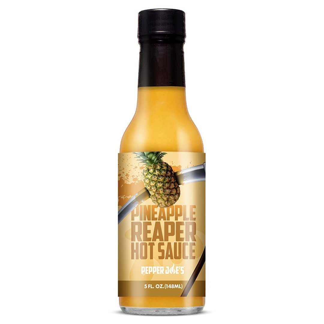 Pepper Joes Pineapple Reaper Hot Sauce - Premium Carolina Reaper Sauce - Made With Worlds Hottest Chili Pepper And Ripe Pineappl