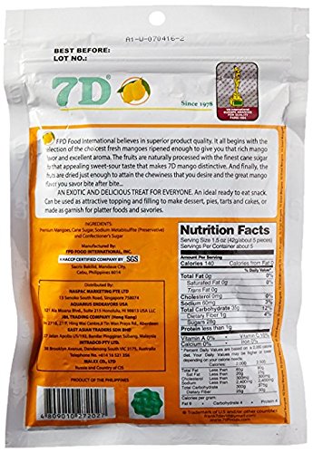 7D Dried Mangoes Naturally Delicious Fat Free Dried Mango