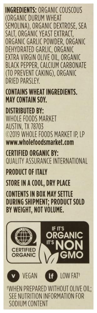 365 by Whole Foods Market Organic Garlic and Olive Oil Couscous, 5.8 Ounce, Delicious and Convenient Side Dish