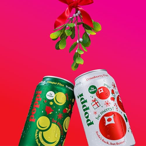 Poppi Sparkling Prebiotic Soda Beverage with Apple Cider Vinegar  Seltzer Water and Fruit Juice  Naughty or Nice Variety Pack  12 Fl Oz  Pack of 12  Packaging May Vary