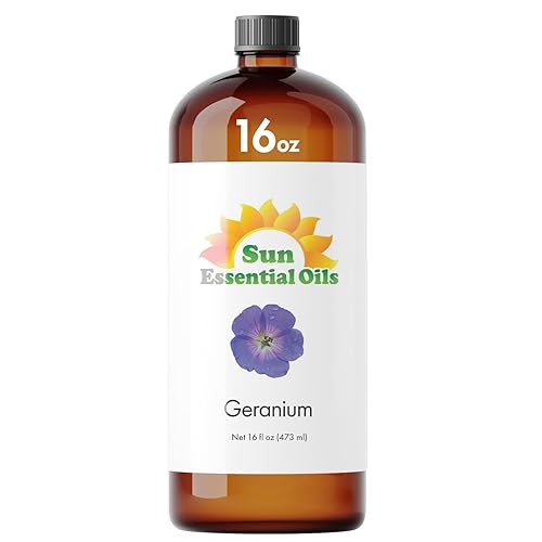 Sun Essential Oils 16Oz - Geranium Essential Oil - 16 Fluid Ounces