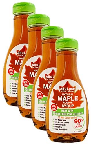 All-u-Lose Allulose Syrup, Zero Calorie Sweetener, Non-GMO & Vegan, 11.75 Ounce (Pack of 4)