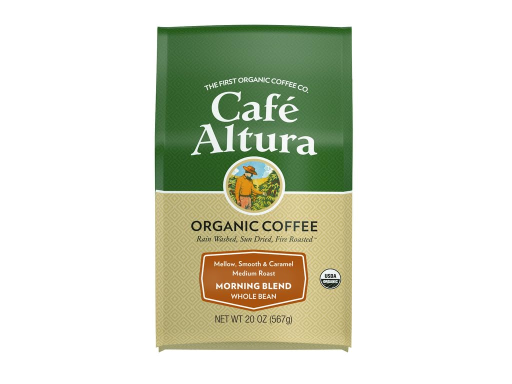 Caf? Altura  Morning Blend  Medium Roast  Organic  Whole Bean Coffee  20 Oz. Bag