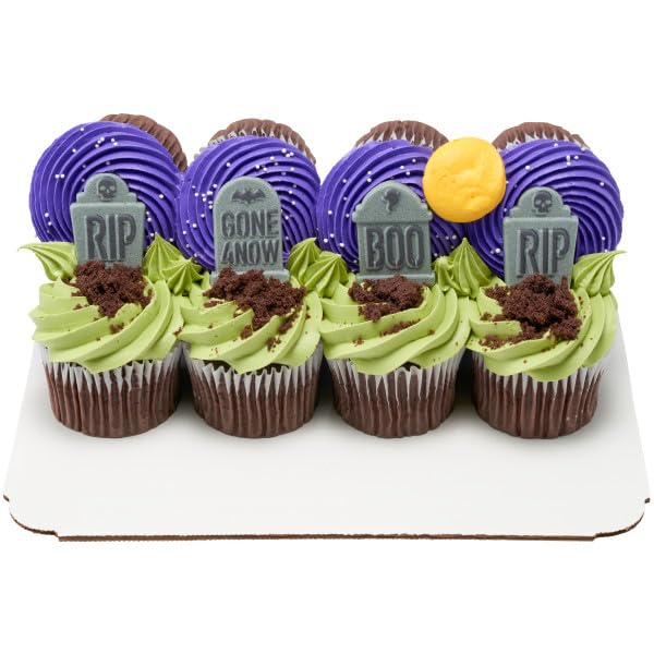 Tombstones Grave Edible Sugar Cake Toppers, 12 Count