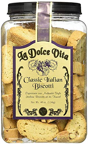 La Dolce Vita Classic Italian Biscotti Almond - 40 Ounce, 2.5 Pound Pack - Authentic Italian Treats for Biscotti Lovers