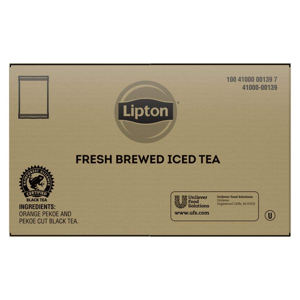 Lipton Iced Tea Bags, Black Tea, Unsweetened, Makes 4 Gallons, 4 Gallon-Sized Tea Bags(Pack Of 32)