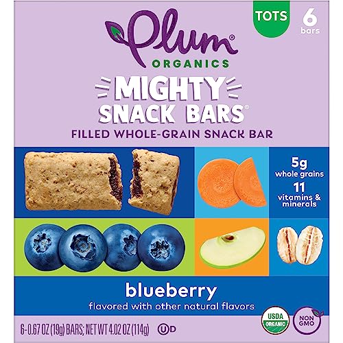 Plum Organics Mighty Snack Bars For Toddlers Blueberry Fruit Snack Bar, 0.67 Oz, 6 Ct