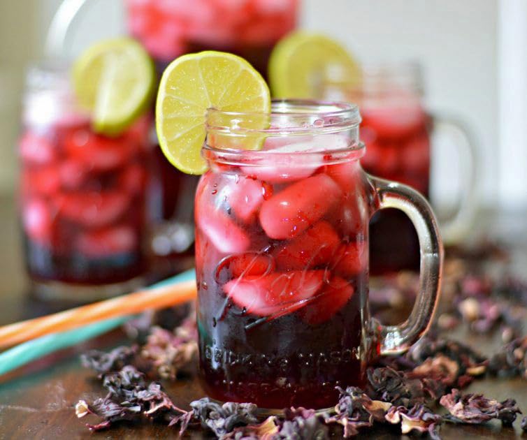Organic Hibiscus Flowers - 1 Lb (16Oz) - Herbal Tea - 100% Certified Organic - Flor De Jamaica - Agua Frescas - Earthwise Aromat