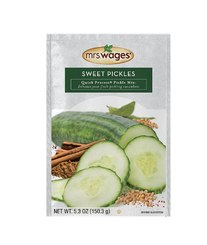 Mrs. Wages Sweet Pickles Quick Process Mix, Quick and Easy, Simple-To-Use, Simple Homemade Pickles, Sweet Traditonal Pickle Flav
