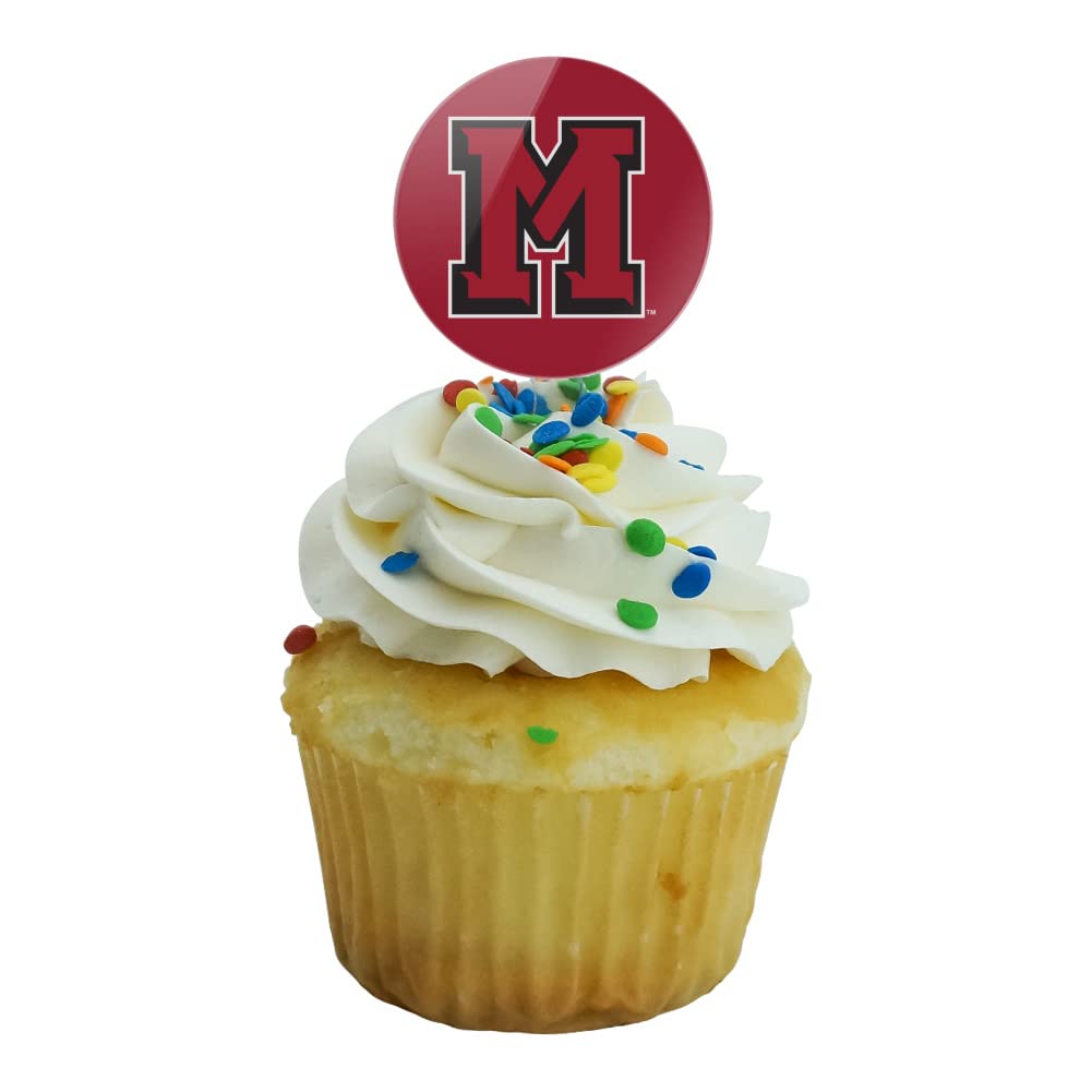 Mansfield University Primary Logo Cupcake Picks Toppers Decoration Set Of 6