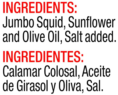 Vigo Premium Imported Canned Seafood, Jumbo Squid In Sunflower & Olive Oil, Specialty Flavored, Perfect For Recipes And Dishes (Jumbo Squid In Sunflower & Olive Oil, 4 Ounce (Pack Of 10))