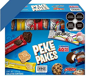 Gamesa Cookie Combo Pack Emperador Chokis Mamut Arcoiris Pekepakes 40 Pieces 1.074 Kg