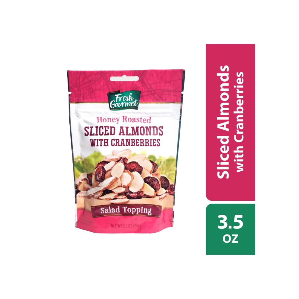 Fresh Gourmet Honey Roasted Sliced Almonds & Cranberries (3.5 Ounce (Pack Of 3))