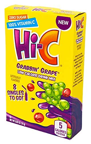 Hi-C Singles To Go Drink Mix Variety Pack, 2 Blazin' Blueberry, 2 Flashin' Fruit Punch, 1 Grabbin' Grape, 1 Mashin' Mango Melon,
