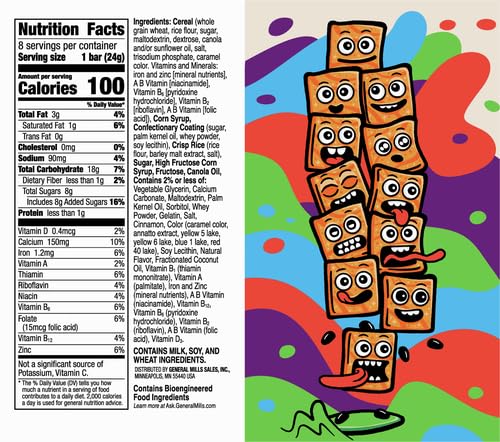 Cinnamon Toast Crunch Breakfast Cereal Treat Bars, Snack Bars, 8 ct (Pack of 5)