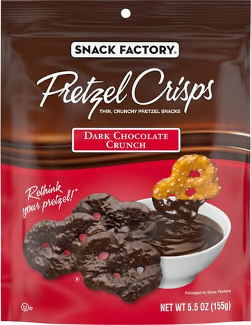Snack Factory Pretzel Crisps Dark Chocolate Covered Pretzels 5.5 Ounce
