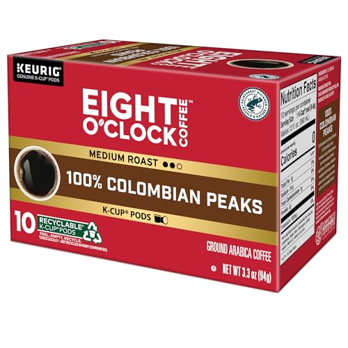 Eight OClock Coffee Colombian Peaks Keurig Single-Serve K-Cup Pods  Medium Roast Coffee  60 Count