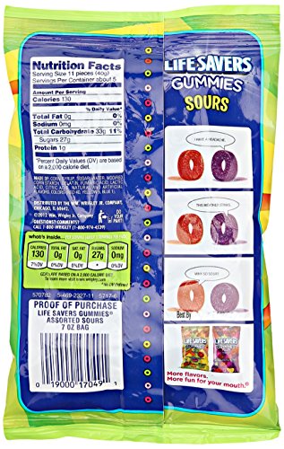 Lifesavers Sour Gummies Assorted Flavors, 7 Oz