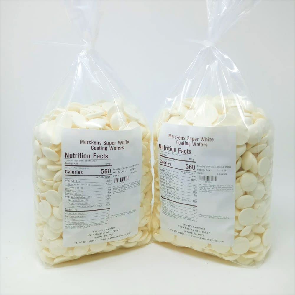 Merckens Coating Wafers, Super White, 10 Pounds, Melting Chocolate