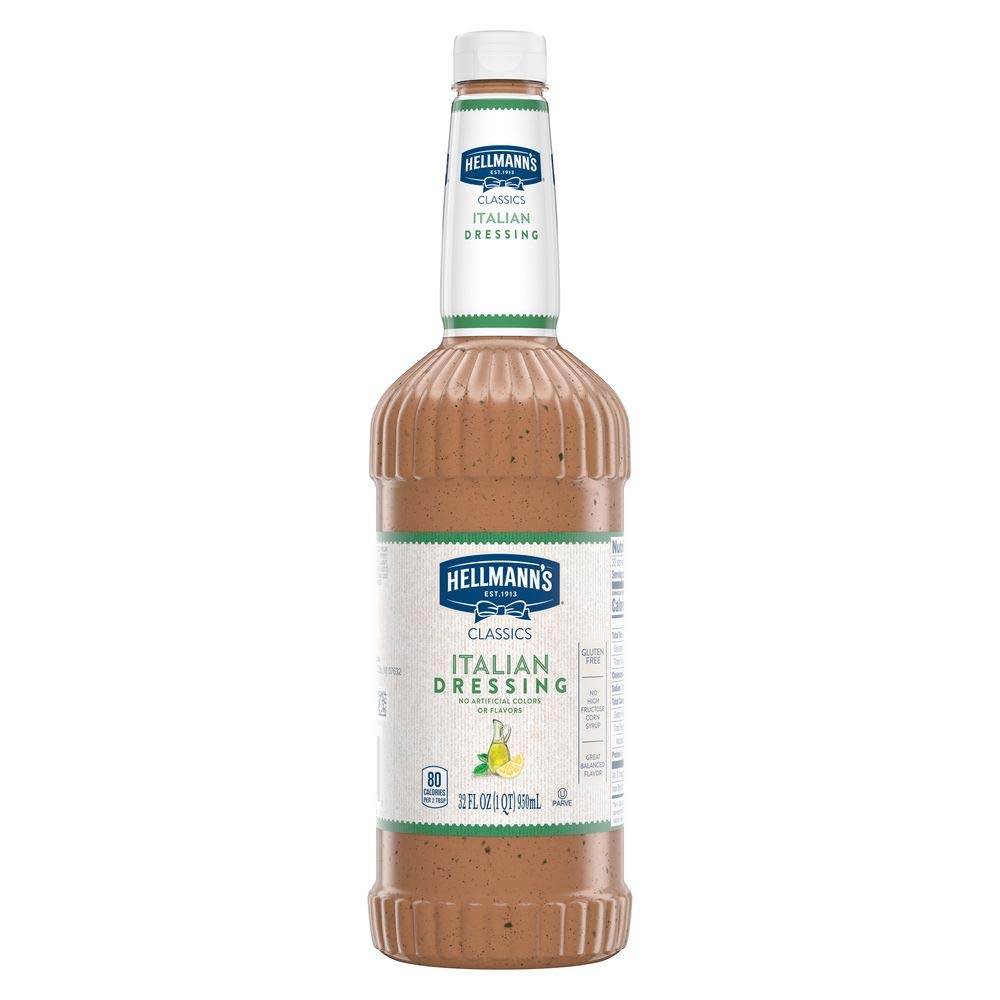 Hellmanns Classics Salad Dressing Salad Bar Bottles Italian 32 oz  Pack of 6