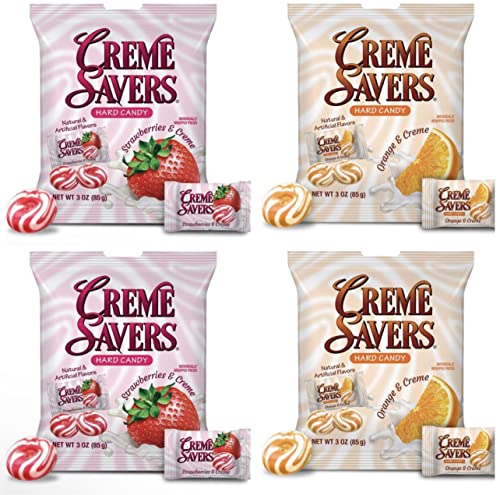Creme Savers Strawberries And Oranges Creme Savers Hard Candy  12 Oz Total - 4 Bags