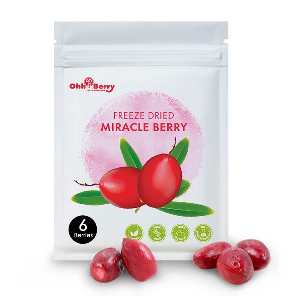Ohh! Berry Effectiveberry [All 6 Of Them] Effectiveberries Are 100% Natural & Freeze-Dried Friut Snacks To Turn Sour To Sweet And Reduce Sugar Use For Playter Health Forever No Preservatives