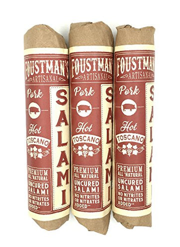 Foustmans Artisanal Salami Nitrate-Free Naturally Cured (Pack Of 3) (Hot Toscano)