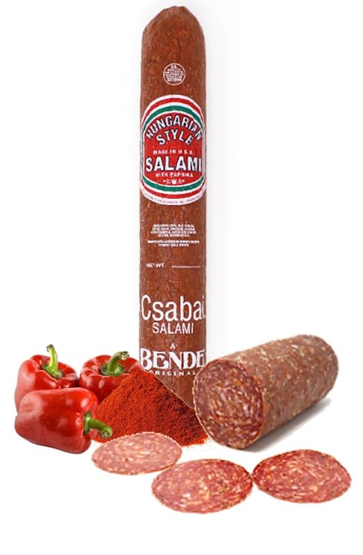 RODEO FOOD Bende Dry Salami Csabai - Authentic Hungarian Sausage, 2 lb, Perfect for Charcuterie Boards and Sandwiches