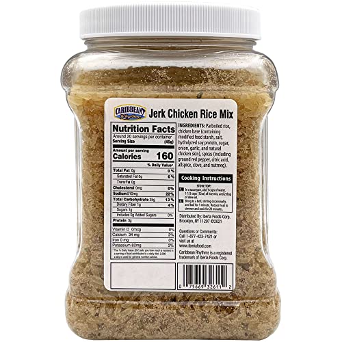 CARIBBEAN RHYTHMS Jerk Chicken Rice Mix, 25.6 oz (1.6 lb), Pack of 1