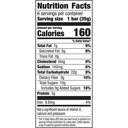 Nature Valley Soft-Baked Oatmeal Squares, Peanut Butter Breakfast Snacks, 6 ct, 7.44 OZ