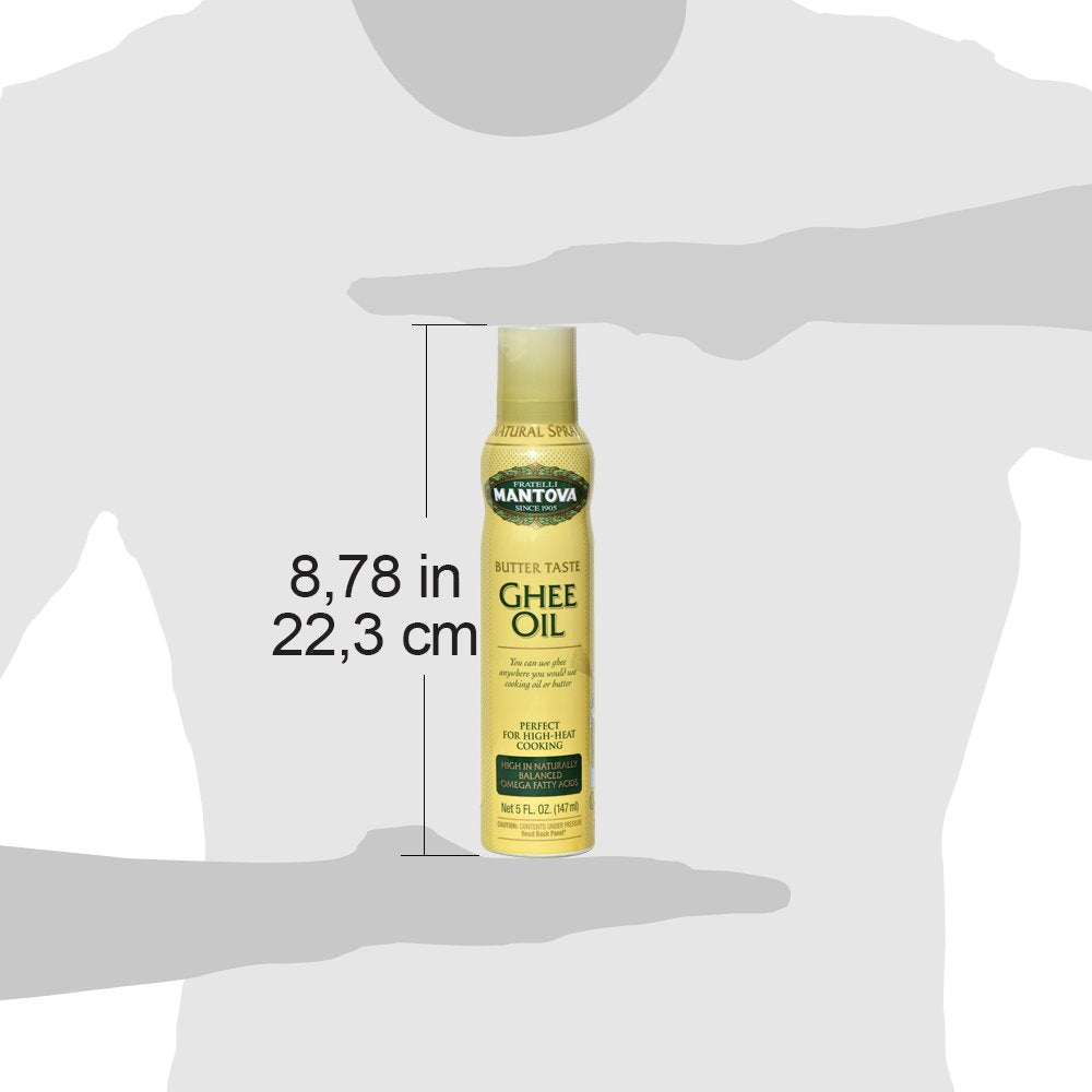 Mantova Ghee Oil, 100% Pure Cooking Oil Spray, Omega-3, perfect for healthy Keto snacks, baking, grilling, or cooking, our oil d