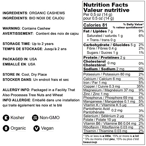 Food to Live Organic Dry Roasted Whole Cashews, 5 Pounds Non-GMO, Unsalted, Oven Roasted Nuts, No Oil Added, Kosher, Vegan, Bulk