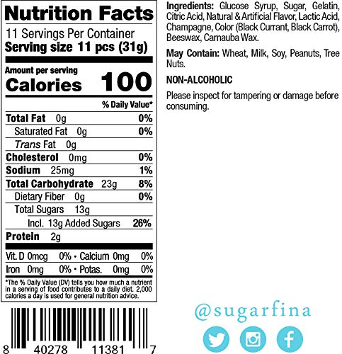 Sugarfina Champagne Bears Gummy Candy Cube, 3.9oz (105g), Gold, Model 100000578674