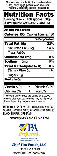 Chef Tims Sweet Balsamic Vinaigrette 12 oz. (Pack of 3) Salad Dressing & Marinade Shake, Shake, Shake. Dont Refrigerate