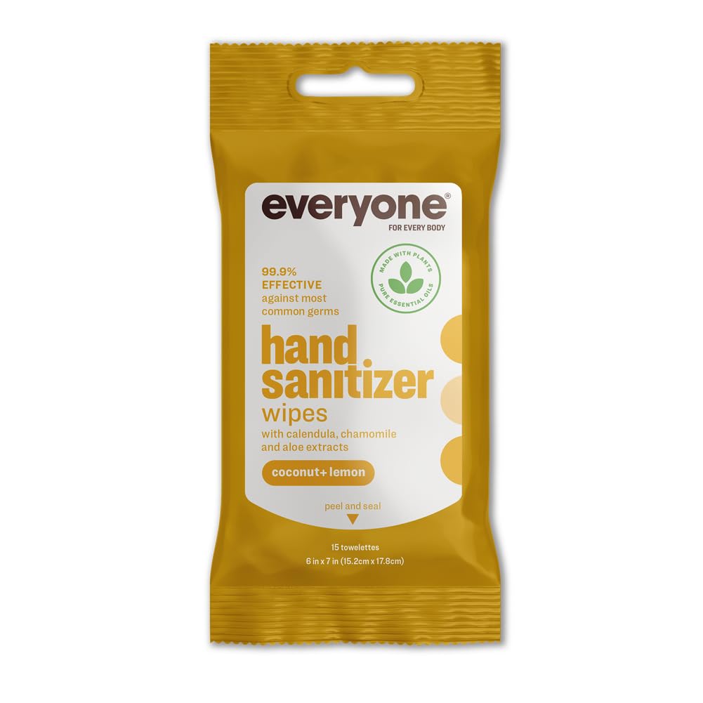 Everyone Coconut Lemon Hand Sanitizer Wipes, 15 CT