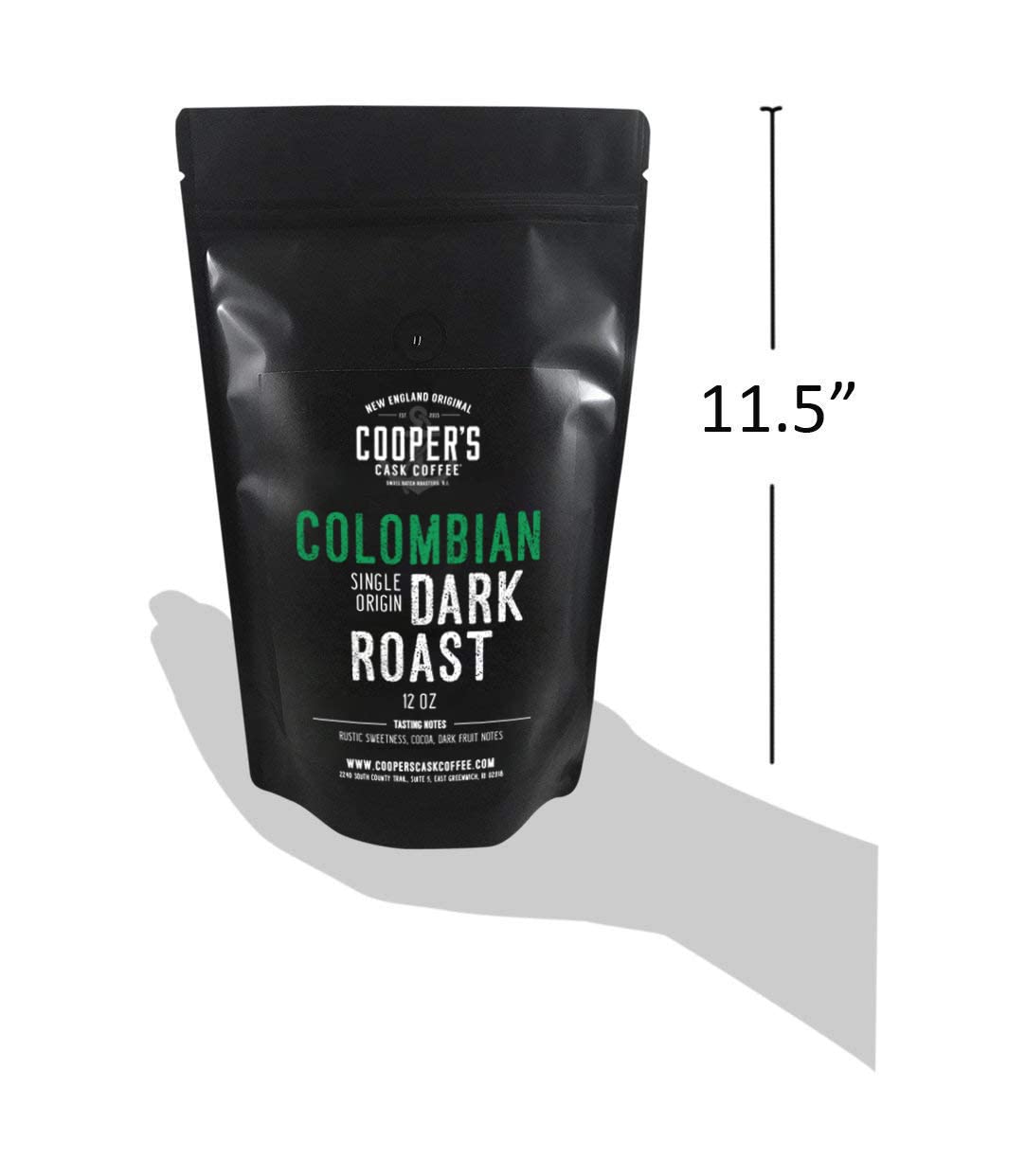 Dark Roast Colombian Coffee Single Origin Whole Bean 12Oz