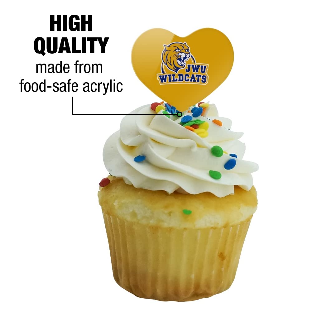 GRAPHICS & MORE Acrylic Cupcake Picks Set of 6, Johnson & Wales University Heart Love Decoration, Model CUPT.HRT.ACR.6PK.CLCJWU500B
