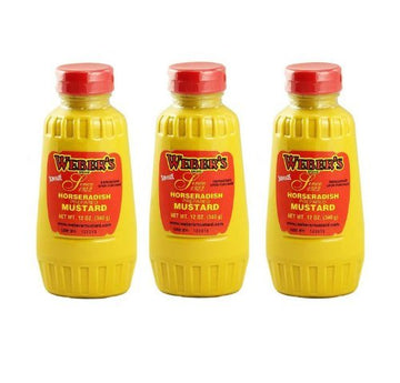 Webers Premium Horseradish Prepared Mustard Squeeze Bottle (3) 12 Oz. Container